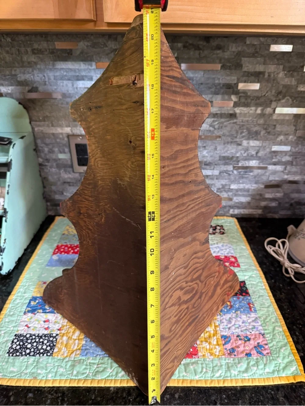 Vintage Rustic Handmade Wooden Corner Wall Shelf